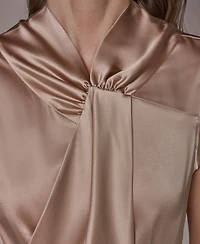 Donna Karan New York Women's Mock Neck A-Line Dress