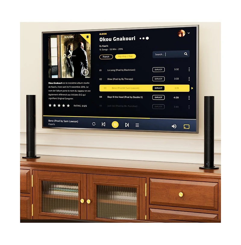 Artudatech Detachable Bluetooth 5.3 Soundbar with Hi-Fi Audio & Powerful Bass for Home Theater Upgrade