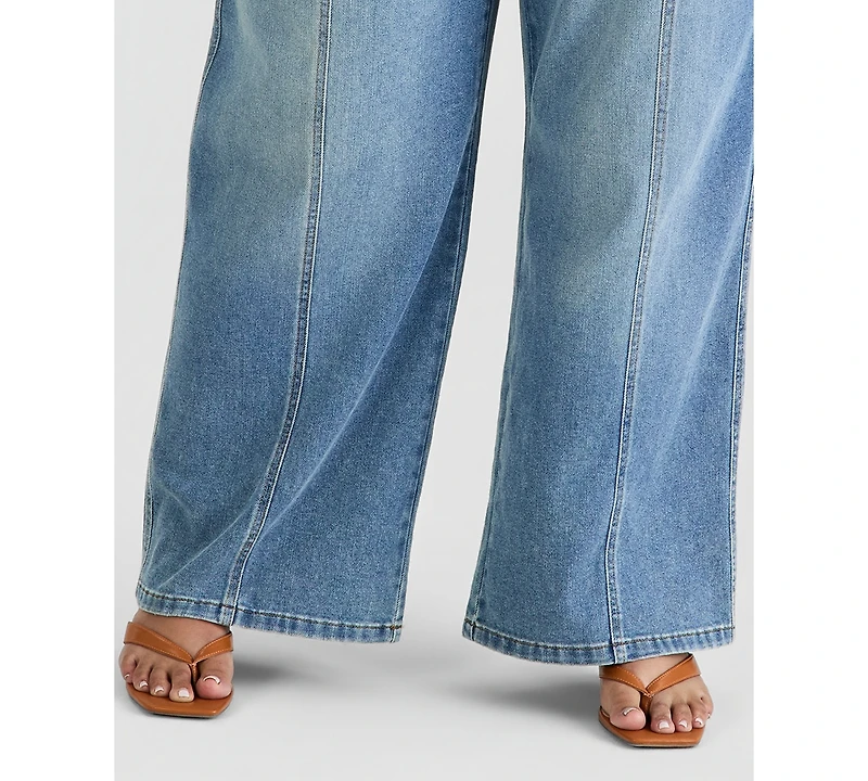 And Now This Trendy Plus Tie-Waist Wide-Leg Jeans, Macy's Exclusive
