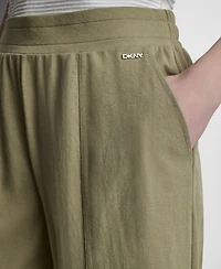 Dkny Women's Mini Logo Ewaist Pull-On Pants