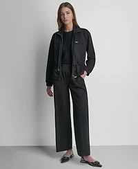 Dkny Women's Arid Pique Technical Zipper Front Jacket