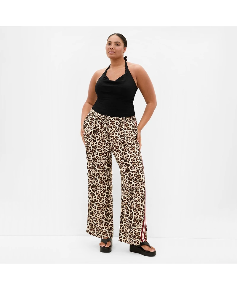 City Chic Women's Animal Print Side Stripe Pant