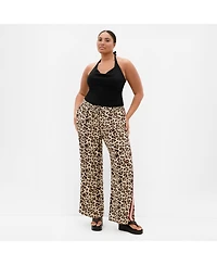 City Chic Women's Animal Print Side Stripe Pant