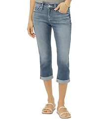 Silver Jeans Co. Women's Elyse Mid Rise Americana Luxe Stretch Capri