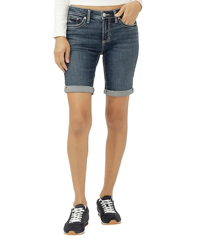 Silver Jeans Co. Women's Suki Mid Rise Luxe Stretch Bermuda Short