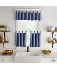 Elrene Home Fashions Tucker Solid Button Window Kitchen Valance