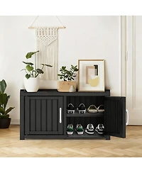 Yigii Waterproof Uv-Resistant Shoe Storage Bench with Seat for Indoor/Outdoor Use