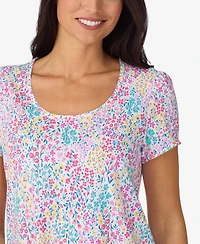Cuddl Duds Women's Short-Sleeve Top & Boxers, 2-Piece Pajama Set