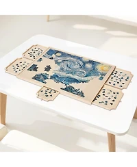 Sugift 1500-Piece Rotating Puzzle Board 34"x25" with Drawers and Cover