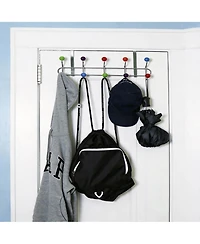 Yigii 10 Hooks Over Door Hook Rack, Stainless Steel, Ceramic Knobs