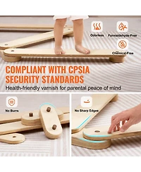 Sugift 3-Piece Wooden Balance Beam Stepping Stones for Toddler Motor Skills Development