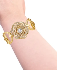 Guess Crystal Gold-Tone Plated Statement Cuff Bracelet