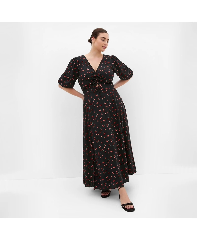 City Chic Women's Aliya Elbow Sleeve Maxi Dress