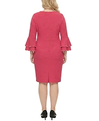 Ny Collection Plus Size Long Sleeve Dress with Bell Cuffs