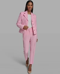 Karl Lagerfeld Paris Women's Cropped Collared Woven Jacket