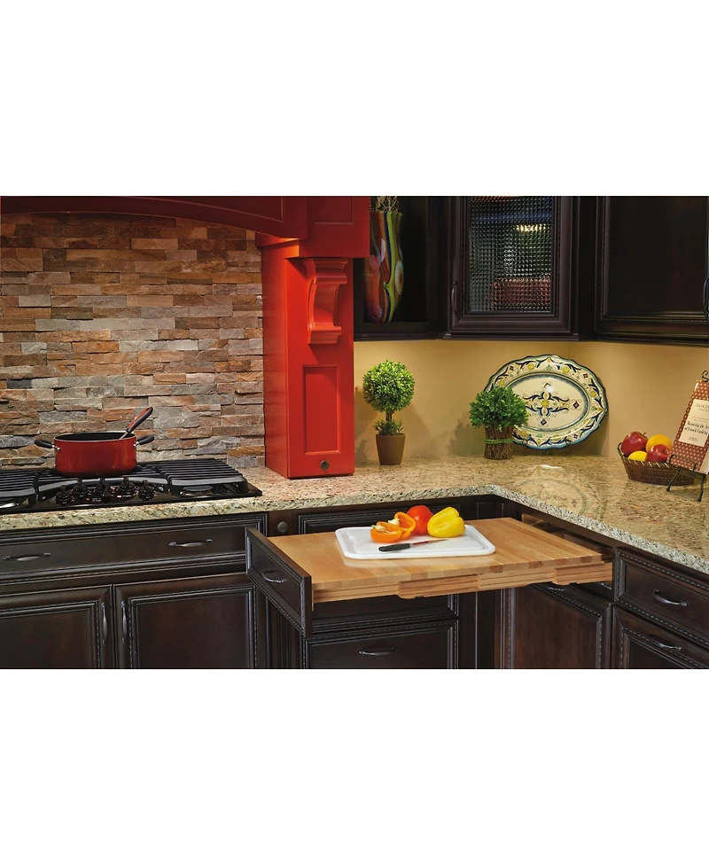 Rev-a-Shelf Pullout Wooden Counter Tambour Table for 21.77" Drawers, 4TT-2133-1