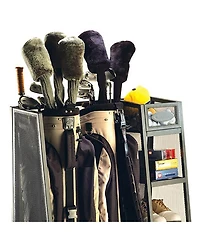Suncast GO3216D Metal Golf Equipment Organizer Storage Rack w/ 3 Shelves