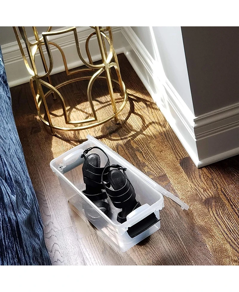 Homz 7.5 Qt Clear Storage Organizing Container Bin with Latching Lids, (5 Pack)