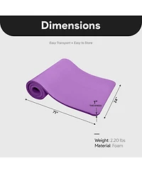 BalanceFrom Fitness GoCloud 1" Thick Exercise Yoga Mat w/Carry Strap, Purple