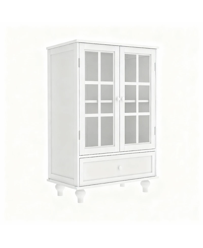 Yigii 36" Kitchen Sideboard Cabinet with Glass Doors and Drawer