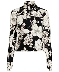 Lands' End Women's SunShade Upf 50 Quarter Zip Rash Guard