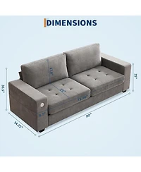 gaomon 90" Oversized Cloud Couch, 114 Pounds Mid Century Chenille Sofa