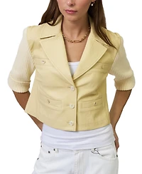 Central Park West Women's Ophelia Cropped X Sweater Jacket