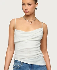Edikted Women's Asymmetric Cowl Neck Tank Top