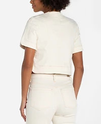 Liverpool Los Angeles Women's Crew Neck Short-Sleeve Cropped Jacket