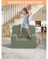 gaomon Kids Couch, 2-in-1 Comfy Toddler Couch Fold Out