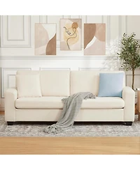 gaomon 83 Inch Sofa, Modern Corduroy 3 Seater Deep Seat Couch with Wide Armrest