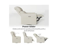 gaomon Power Recliner Chair Swivel Glider, Upholstered Faux Leather Nursery Reclining Sofa Chair with Charging Port