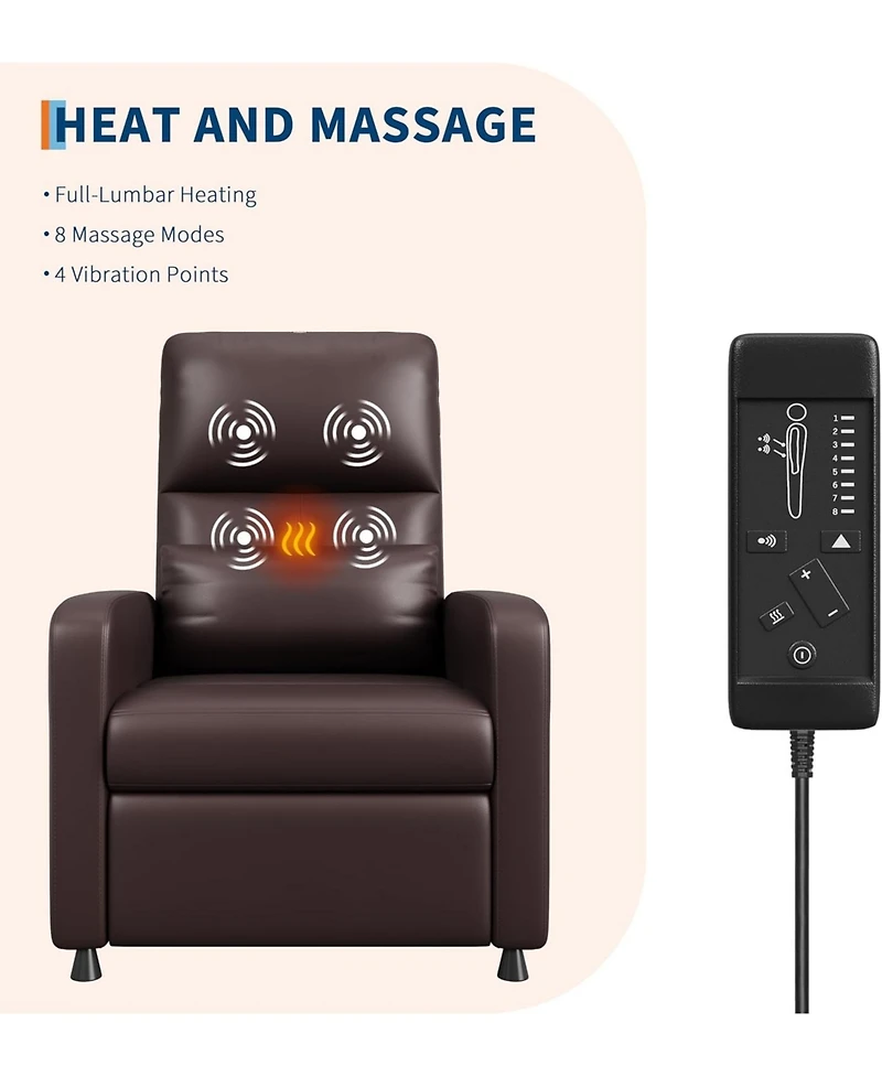 gaomon Power Recliner Chair with Massage and Heat with Massage Function with Lumbar Support, Adjustable Push Back