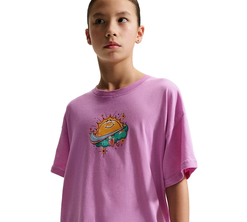 Nike Girls' 7-16 Sportswear Crewneck T-Shirt