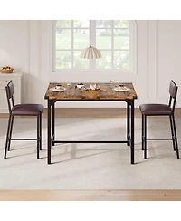 gaomon Dining Table Set for 2 w/Counter Height Table and 2 Upholstered Bar Stools 3-Piece Kitchen Table Set.