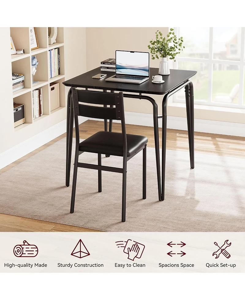 gaomon Dining Table for 2 Small Table and Chairs Set of 2 Square Dinette Set for 2 3 Piece Kitchen and Dining Room Sets for Small Space.