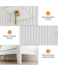 gaomon Fluted 6 Drawers Dresser for Bedroom, 47.2" Wide Modern Chest of with Metal Handle, Wooden Organizer Bedroom