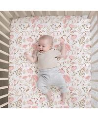 The Peanutshell Crib Bedding Set for Baby Girls, Whimsical Floral, 3 Pieces