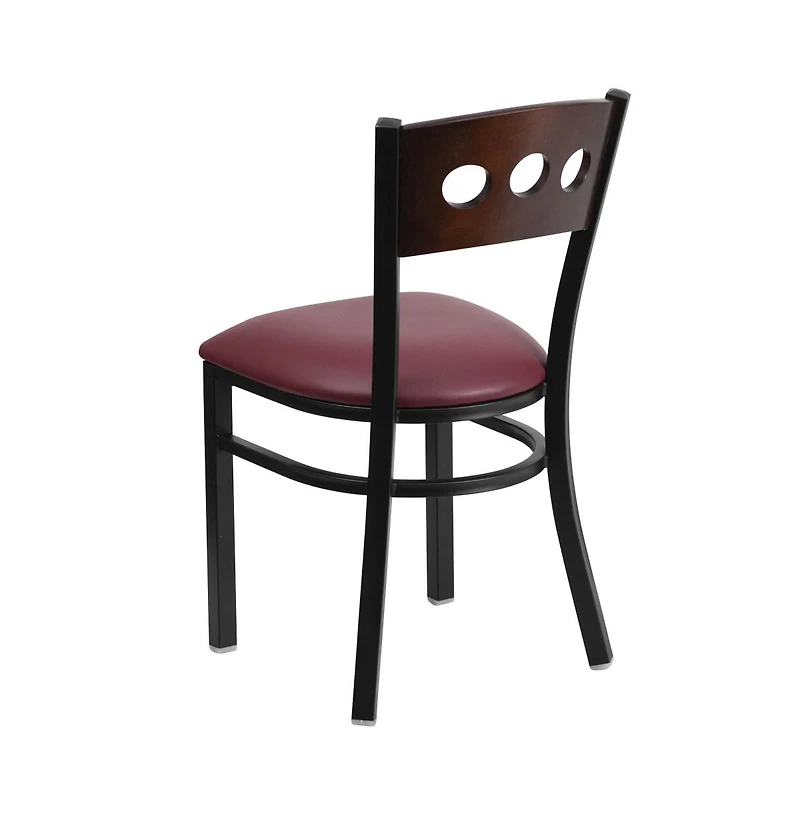 Emma+Oliver Decorative 3 Circle Back Metal Restaurant Dining Chair