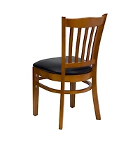 Emma+Oliver Vertical Slat Back Wooden Restaurant Dining Chair