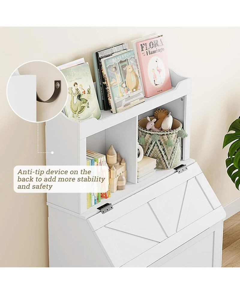 gaomon Wooden 3 Tier Kids Toy Storage Organizer and Bookcase