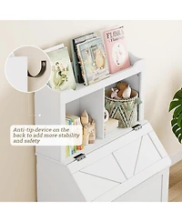 gaomon Wooden 3 Tier Kids Toy Storage Organizer and Bookcase