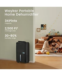 Waykar 2500 sq ft Dehumidifier for Basement – Intelligent Control, Auto Drain