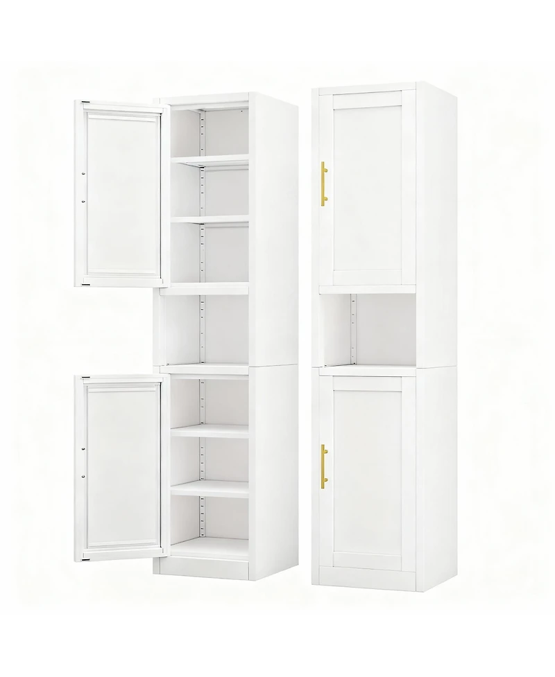 Yigii Tall Narrow Bathroom/Kitchen Storage Cabinet with 2 Doors & 4 Shelves