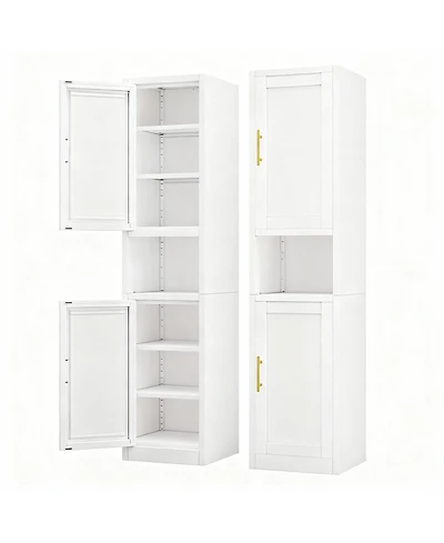 Yigii Tall Narrow Bathroom/Kitchen Storage Cabinet with 2 Doors & 4 Shelves