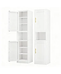 Yigii Tall Narrow Bathroom/Kitchen Storage Cabinet with 2 Doors & 4 Shelves
