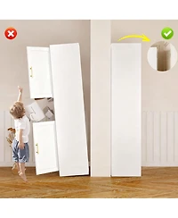 Yigii Heavy Gauge Steel Pantry Cabinet with 2 Adjustable Shelves and Open Compartment