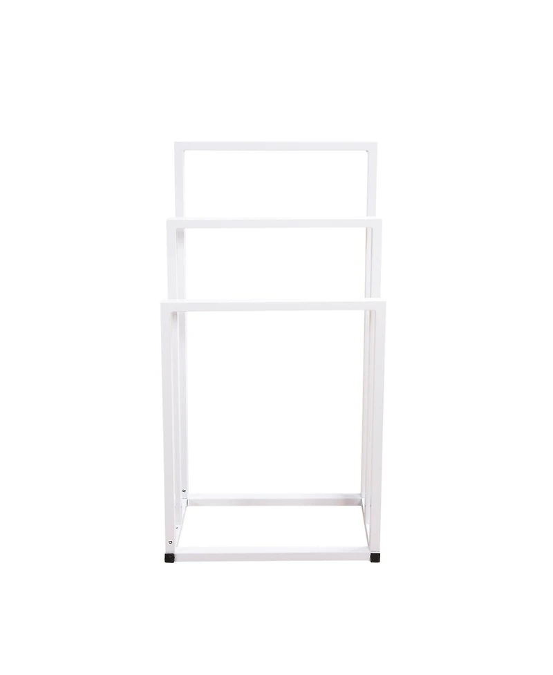 Rainsken 3 Tier Metal Towel Rack, Freestanding Towel Holder, Modern Standing Towels Drying Rack for Bedroom, Bathroom