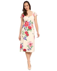 London Times Petite Printed Tank Midi Dress