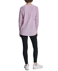 Dkny Women's Mini Slub Waffle Three Quarter Sleeve T-Shirt